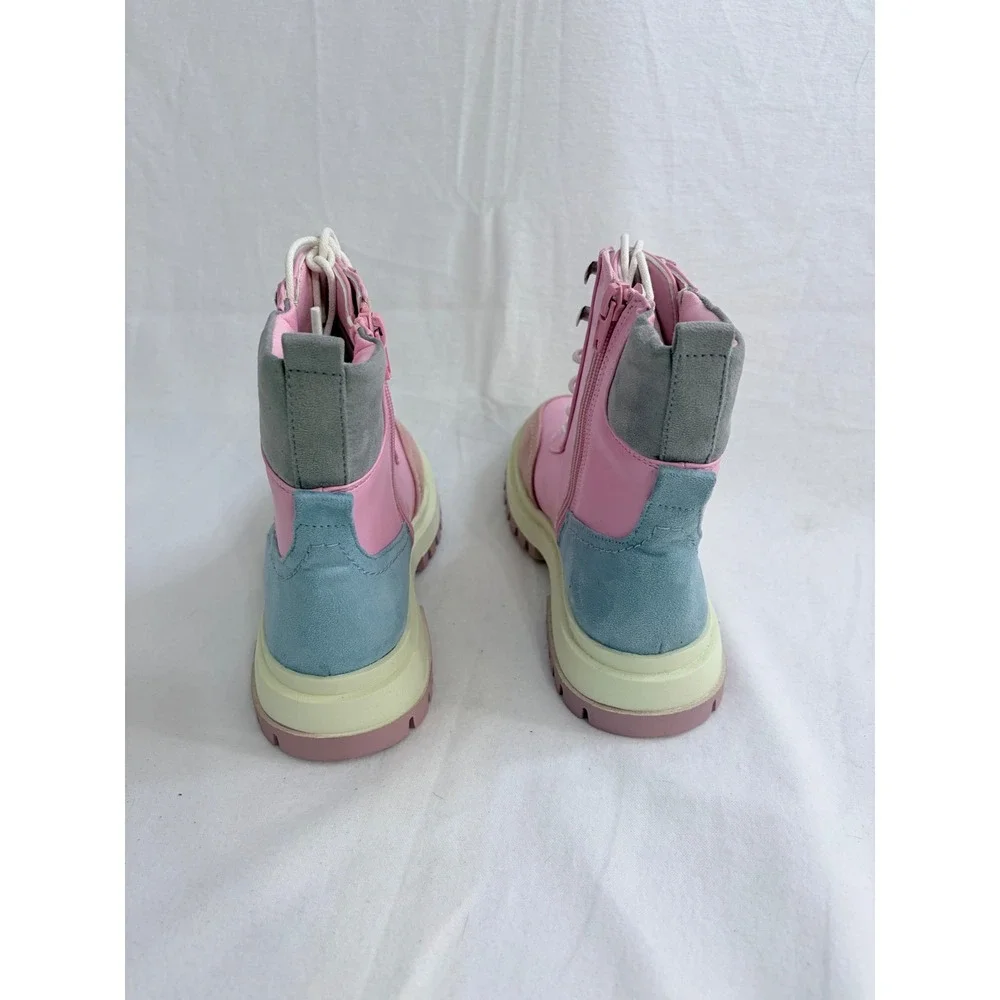 Koi Footwear Lil Hydra Kawaii Boots Pink‎ Multi Colorblock Lug Sole Size 3